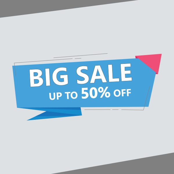 Big Sale Special Offer Up To 50% Off Banner Creative Vector Design For Free In CDR file