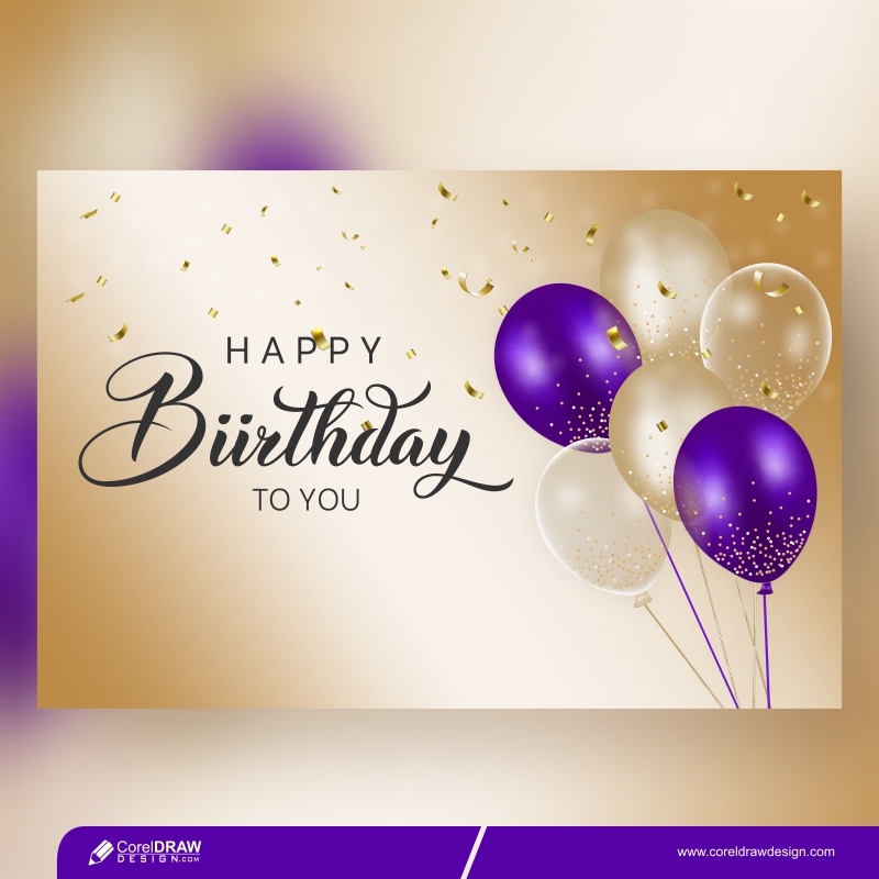 Birthday Background With Realistic Balloons Premium Vector