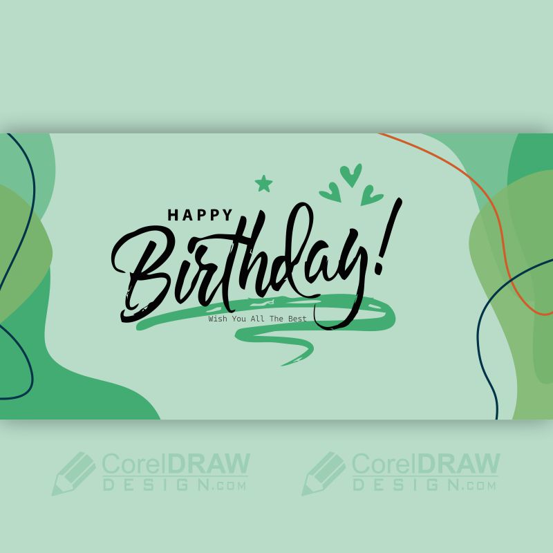 Birthday card wishes banner vector cdr background 