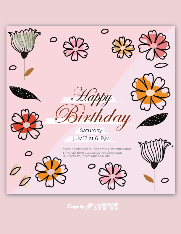 Birthday Greeting Card Design Illustration Vector Free 