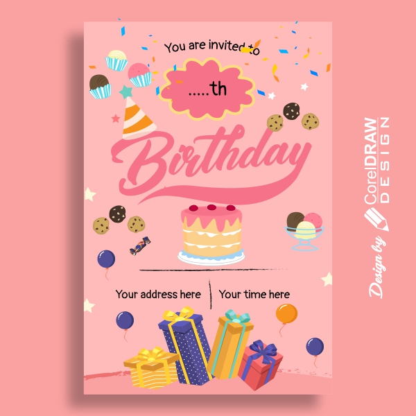 Birthday Greeting Card Vector Design Download For Free With Cdr