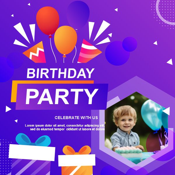 Birthday Party poster design download for free