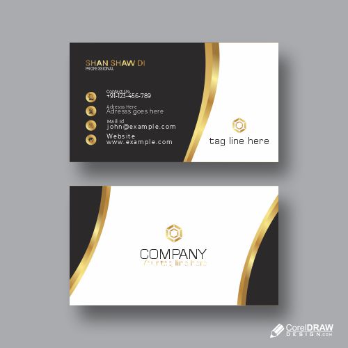 Download Black & Gold Business Card Free Vector Design | Coreldraw Design (Download  Free Cdr, Vector, Stock Images, Tutorials, Tips & Tricks)