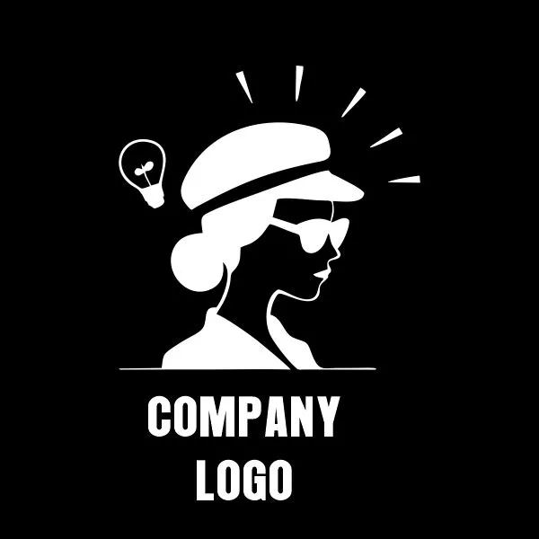 Black And White Women Thinking Company Logo Design Vector Download For Free