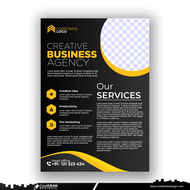 black background business flyer design template premium flyer