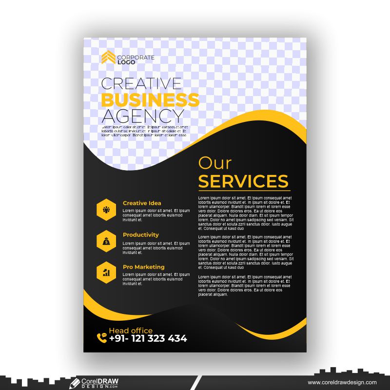 black business flyer design template premium free design