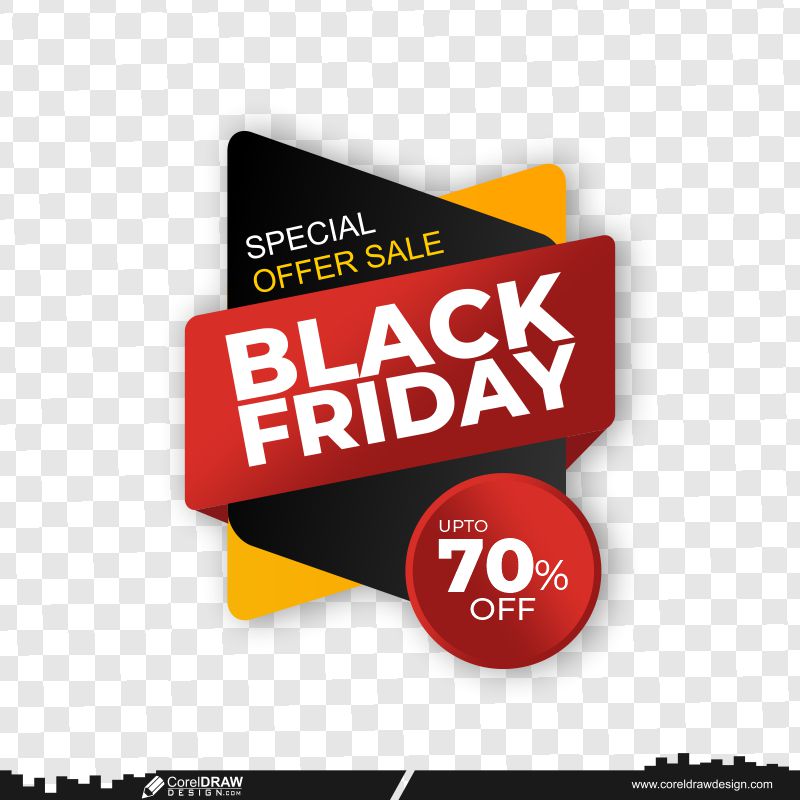 black friday banner sale  template design vector png