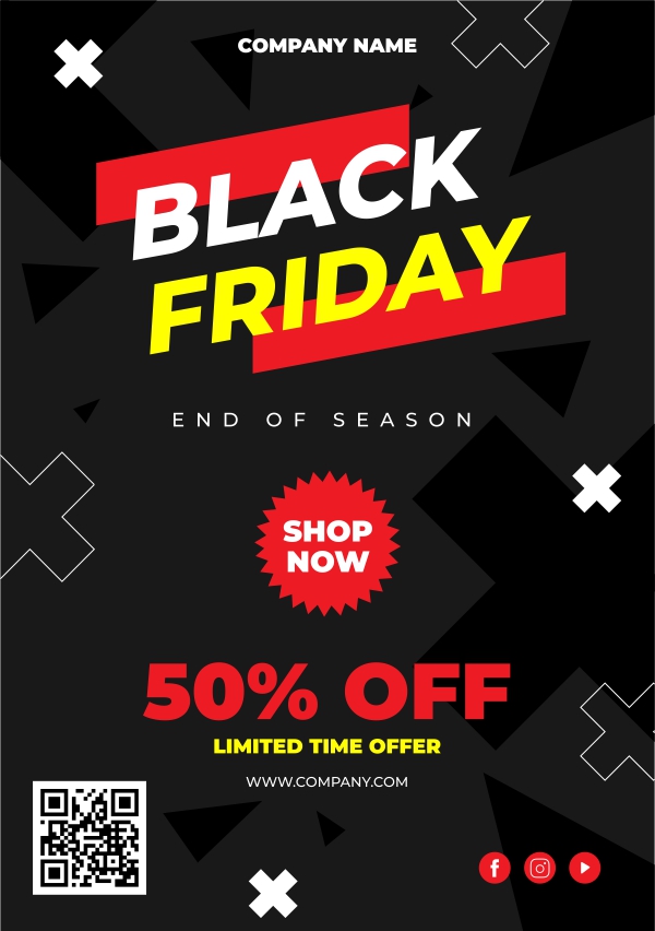 Black Friday Flyer Free CDR Vector Template Download for Free