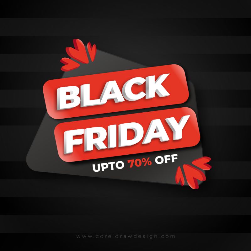 black friday sale 3d template banner design vector