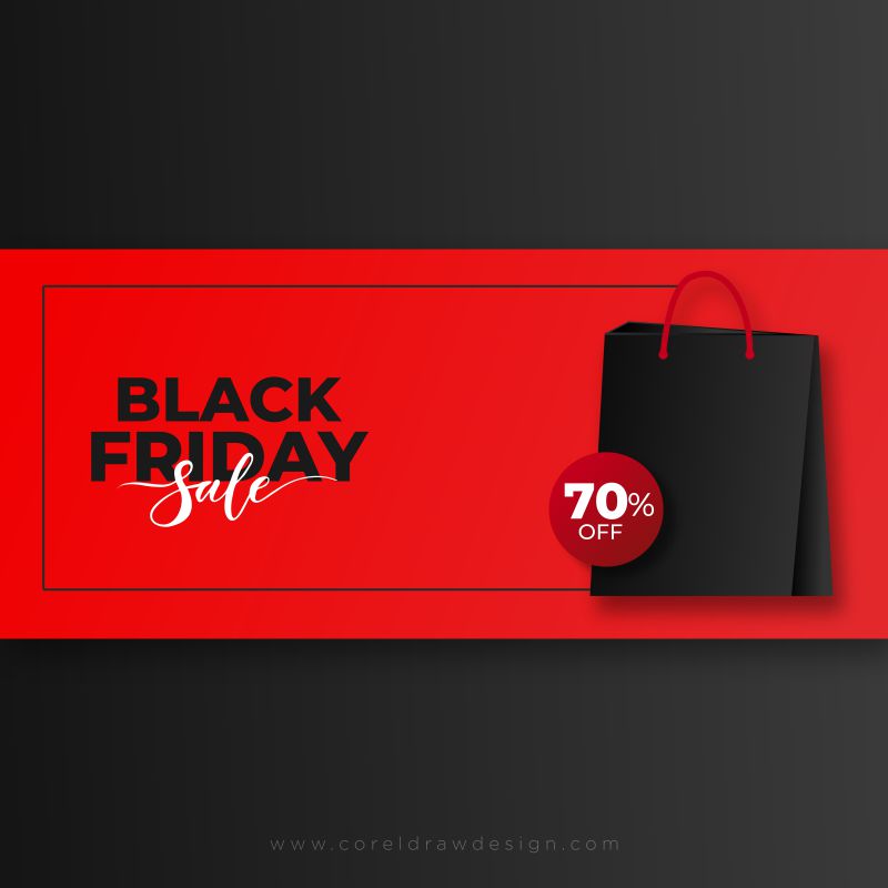 black friday sale banner design vector