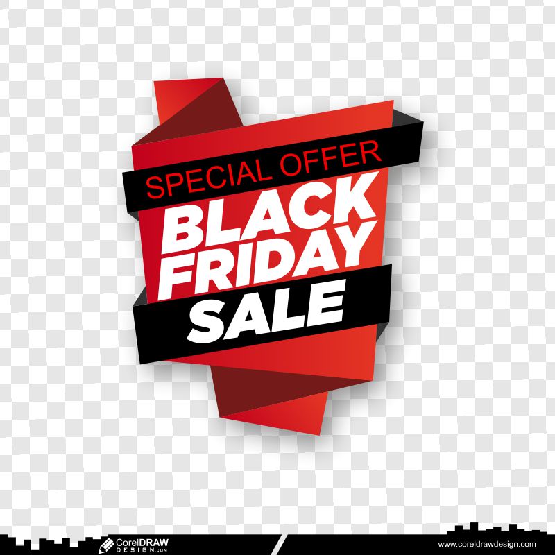 black friday sale banner png vector template