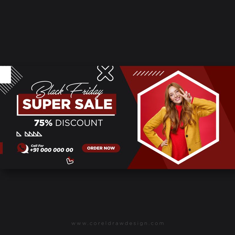 black Friday sale black banner background vector