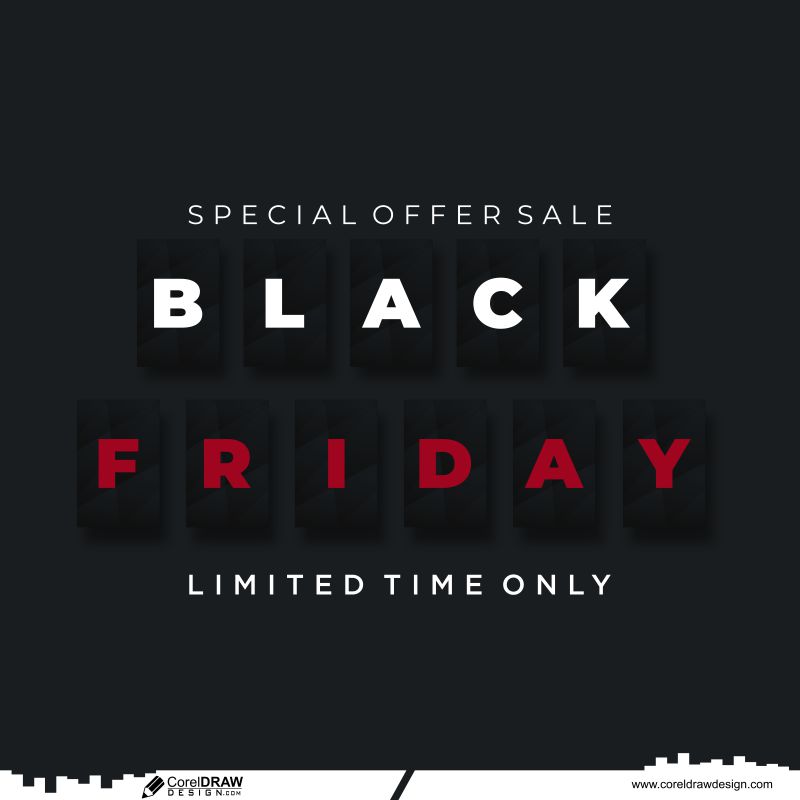 black friday sale box background vector template