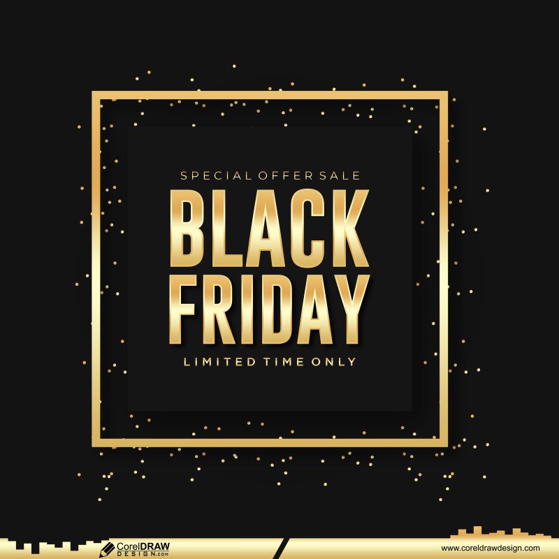 black friday sale shiny golden black background vector template