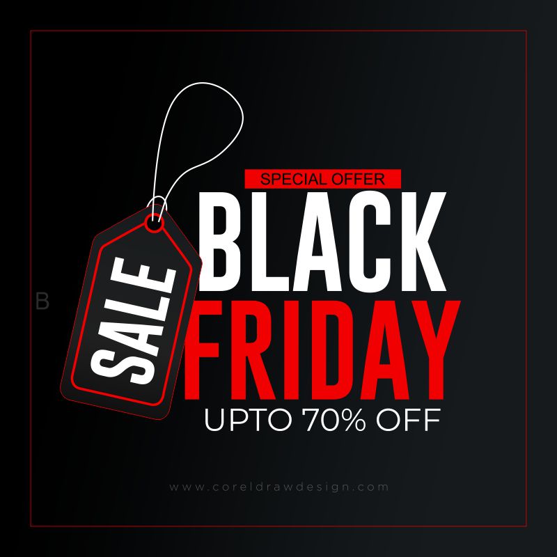 black friday sale tag template banner design vector png