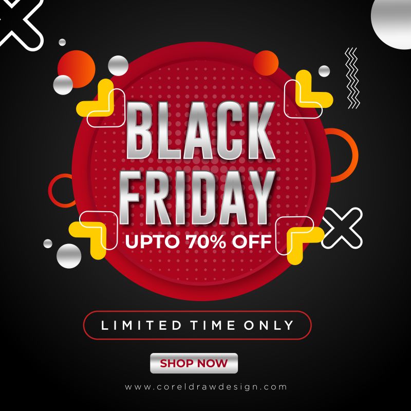 black friday sale template banner design vector