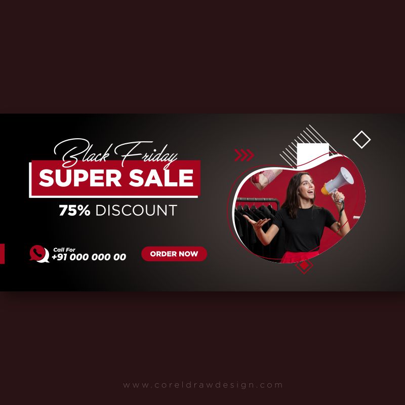 black Friday Super sale black background template vector