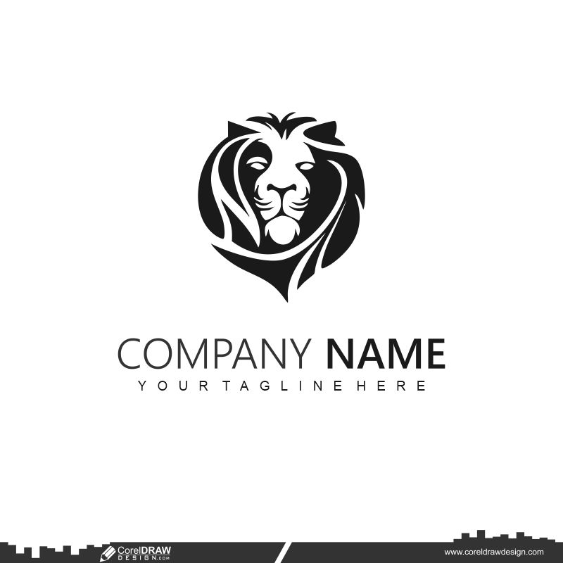 Black Lion Logo Design Royalty Free Cdr Vector 