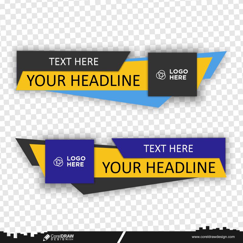 Blue & Yellow Under One-third Of The Text Box Background Free Vector