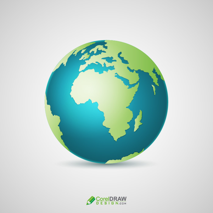 Blue Green World Map Globe Vector