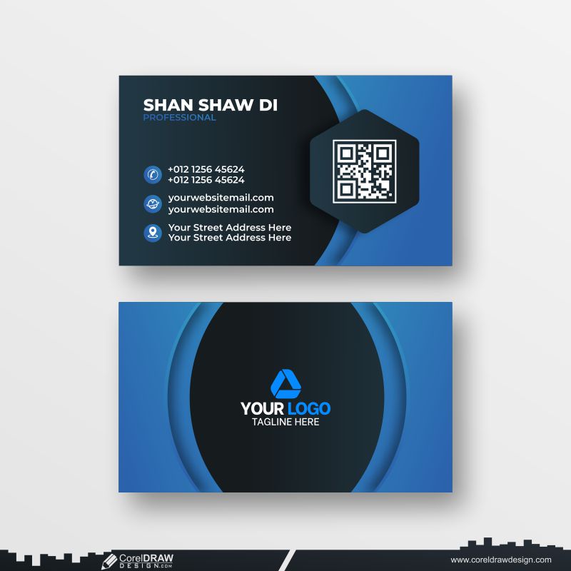 blue premium business card design