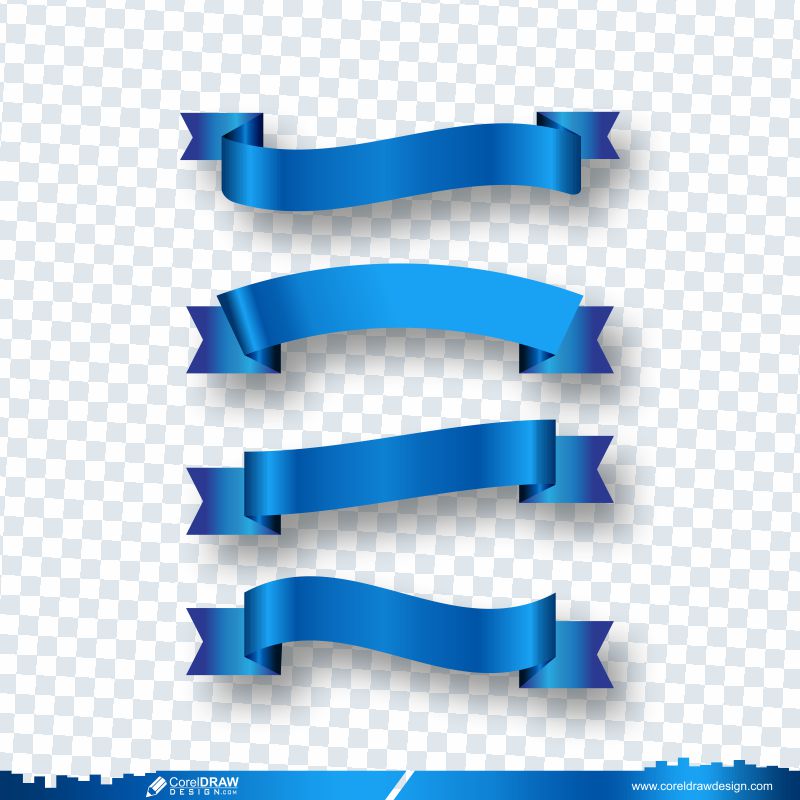 Blue Ribbon Isolated On CDR Free Png sale