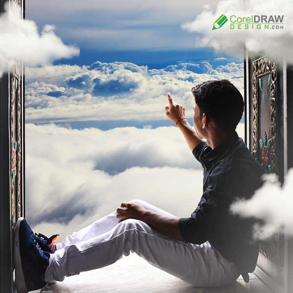 Boy Pointing something from place like heaven, Stock Images, Manipulation Free Psd