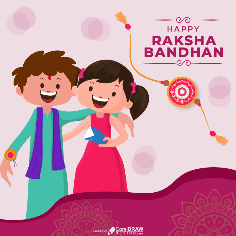 Download Brother and sister Rakhi festival of Raksha Bandhan Illustration  Free Vector | CorelDraw Design (Download Free CDR, Vector, Stock Images,  Tutorials, Tips & Tricks)