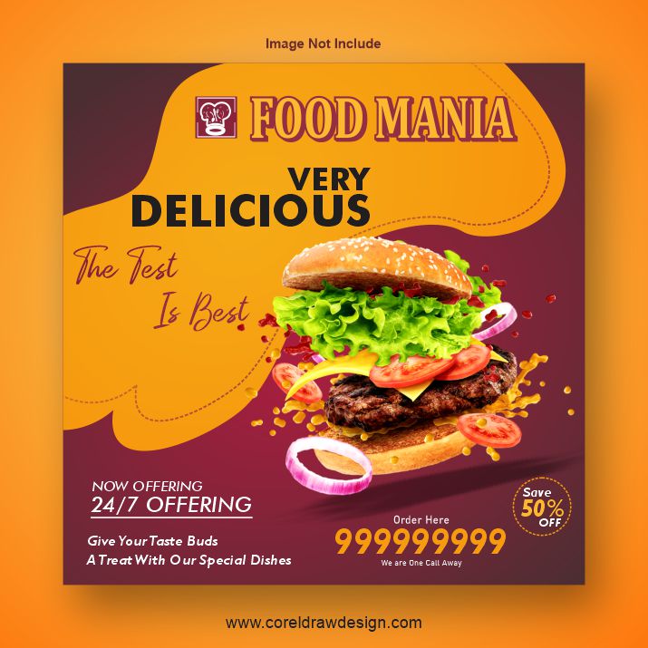 Burger Restaurant Food Banner Template