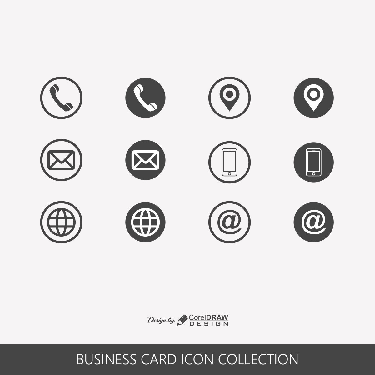 Download Business Card Icon Collection Coreldraw Design Download