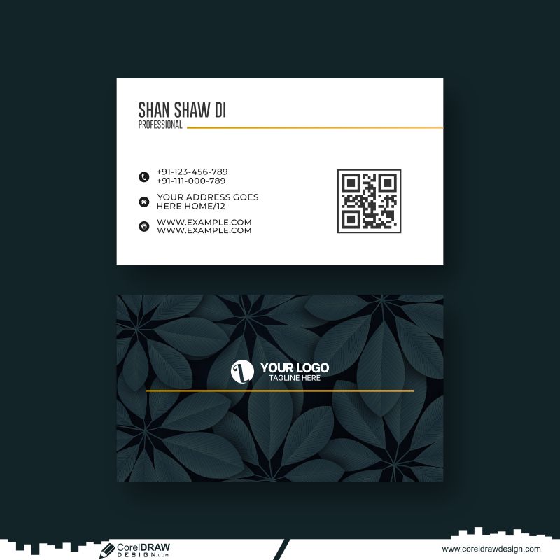 business card leafy card design vector cdr