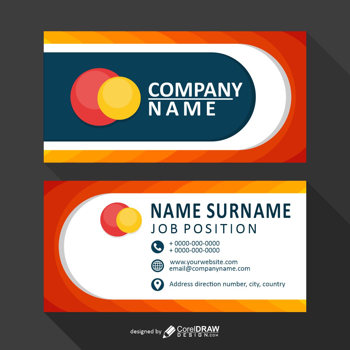 business card template vector design download for free