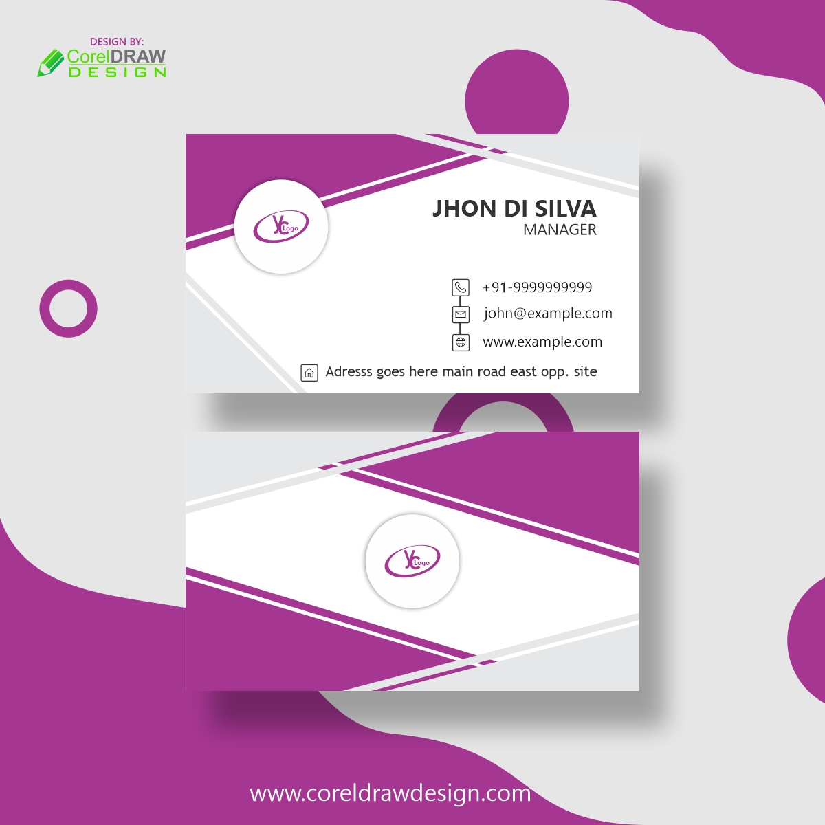 Business Card With Abstract Detail Free Vector Design