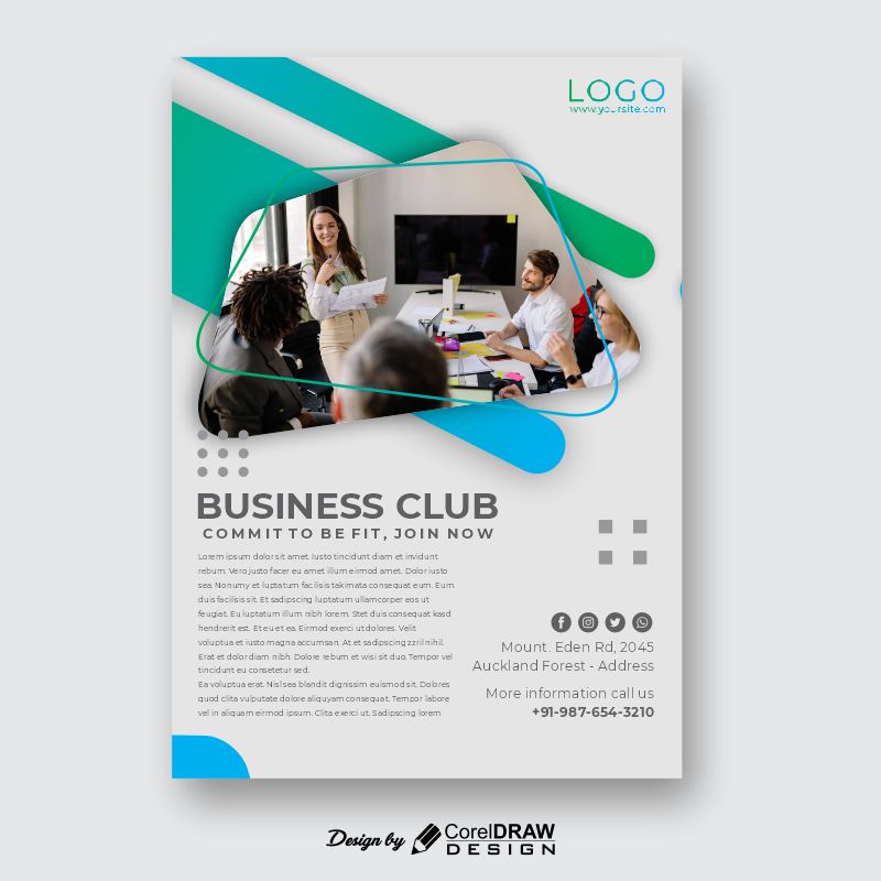 Business Club Commit To Benefit CDR Template Poster Download From Coreldrawdesign