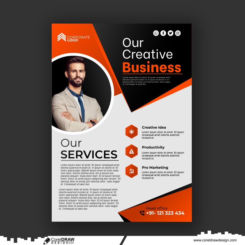 business company flyer design template premium free design