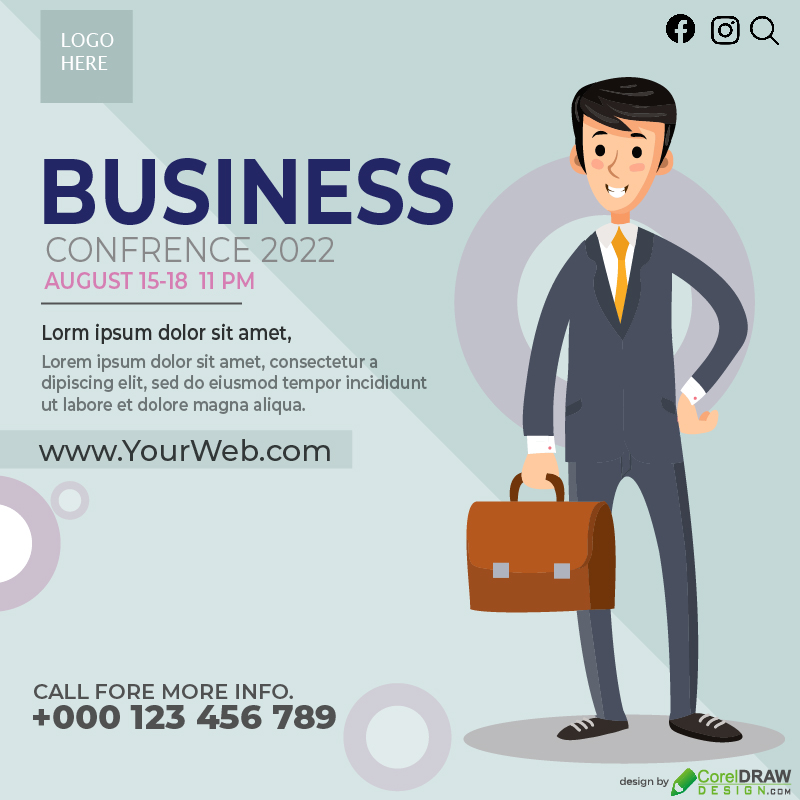 Business Confrence Poster Illustration Free Vector
