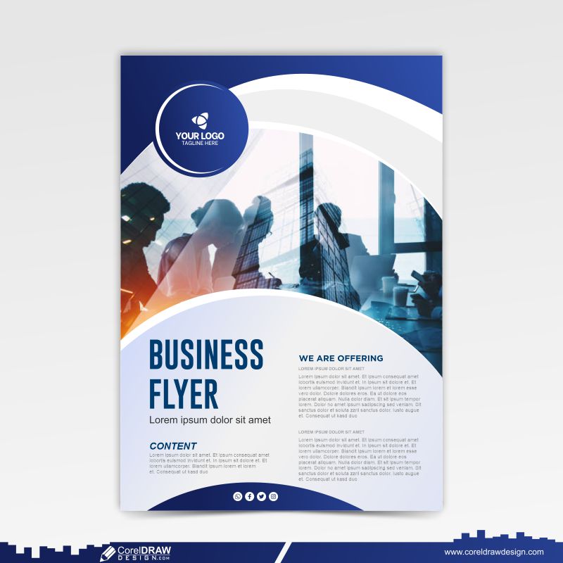 Business Flyer Template With CDR Free Vector