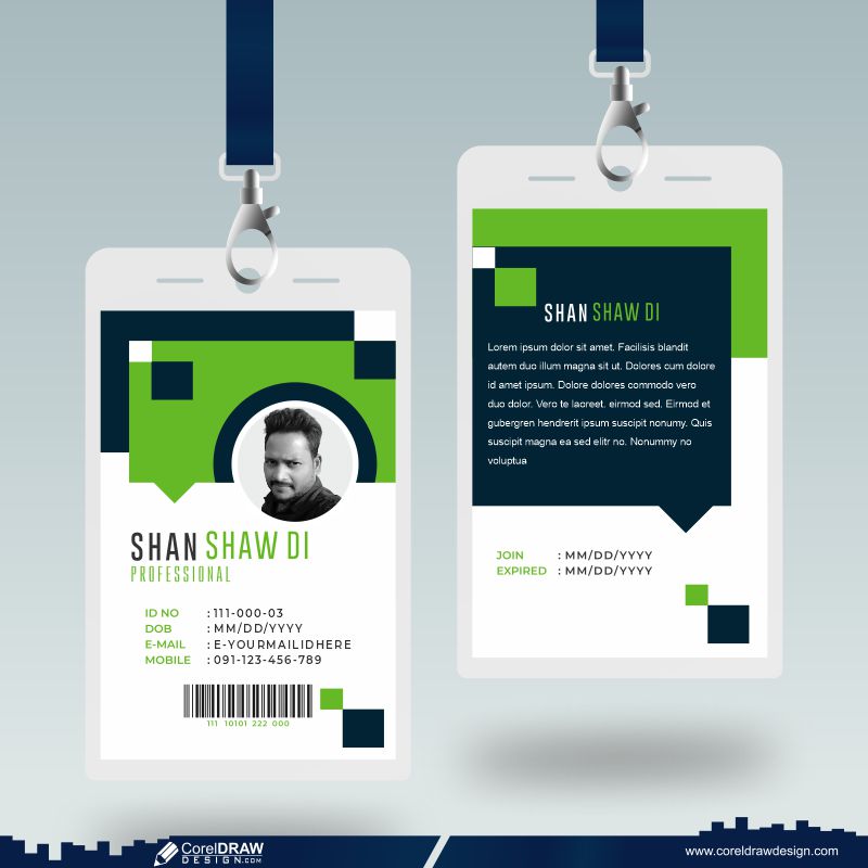 Business Id Card With Minimalist Elements Template Premium CDR 