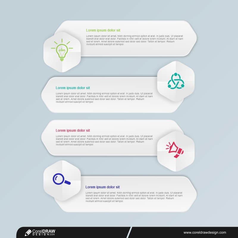 Business Infographics Design Template With 4 Options Premium Vector
