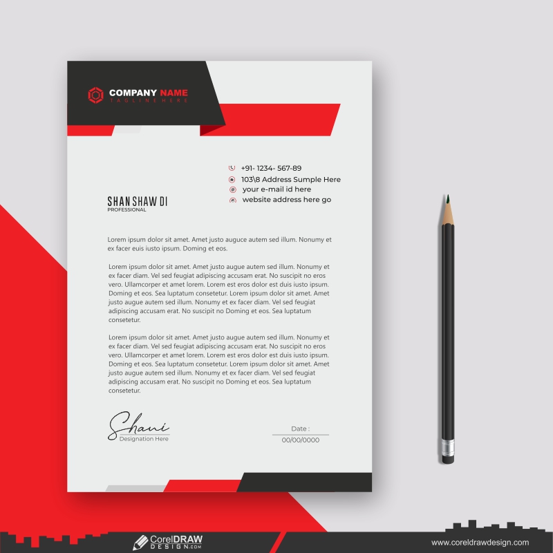 business letterhead design CDR free 