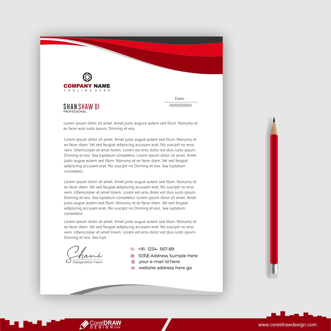 business letterhead template stationary CDR free