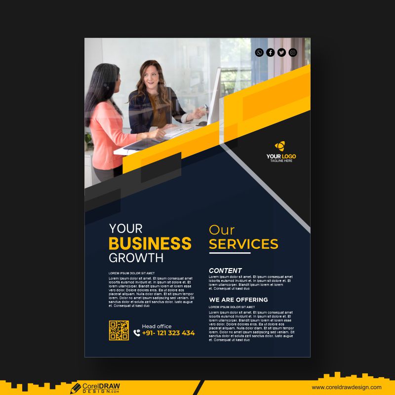Business Multipurpose Flyer Design And Brochure Cover Page Template CDR
