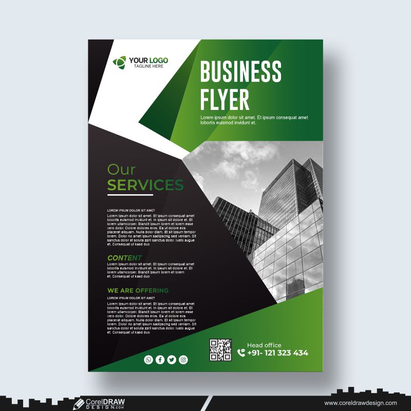 Download Business Multipurpose Flyer Design And Brochure Cover Page  Template CDR Download