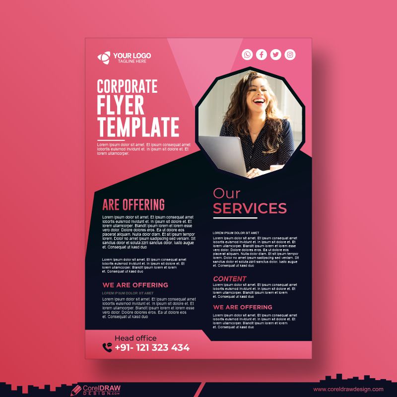 Business Multipurpose Flyer Design And Brochure Cover Page Template CDR Download Free