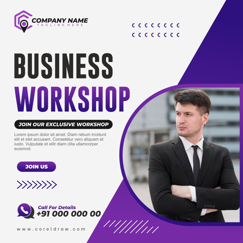 Business Workshop Banner Design Vector Download