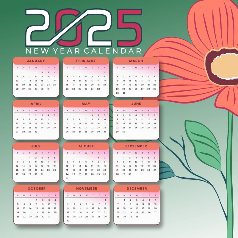 Calendar 2025 New Year Vector cdr