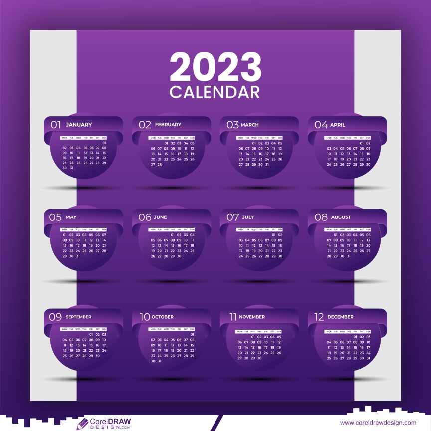 Download calendar design 2023 corporate design template vector CDR free