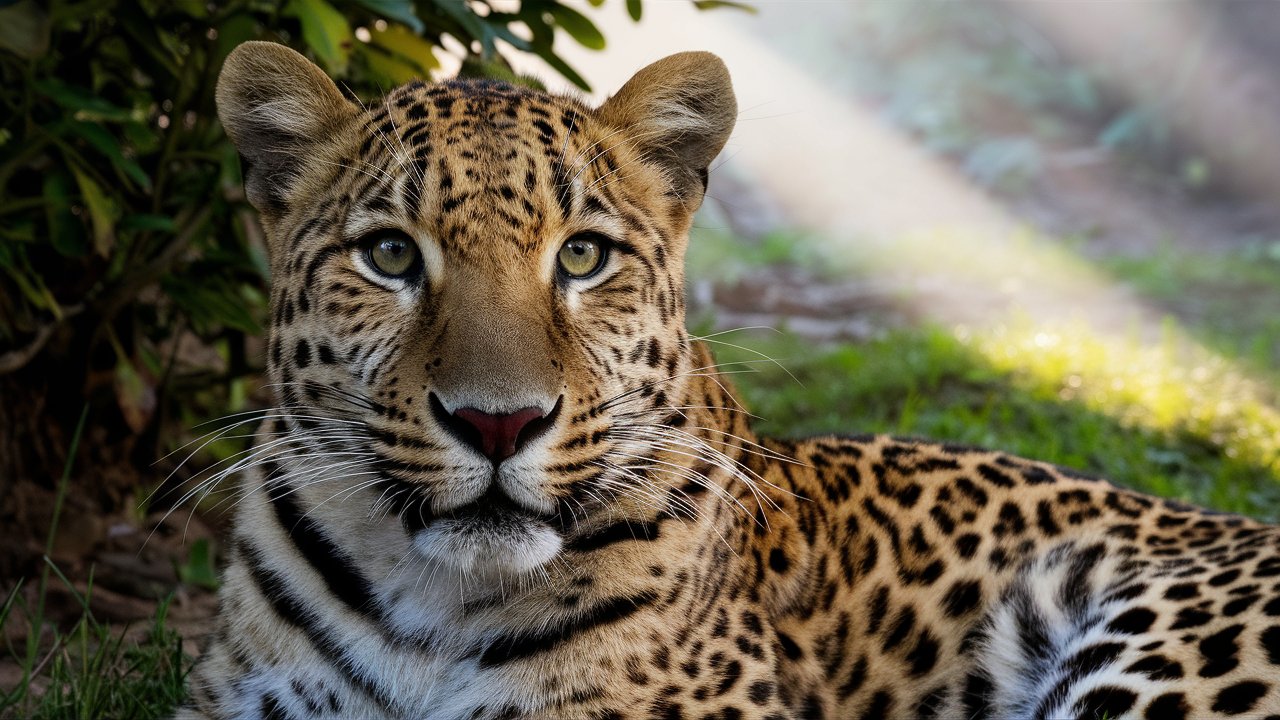 Calm leopard in the wild closeup hd stock image