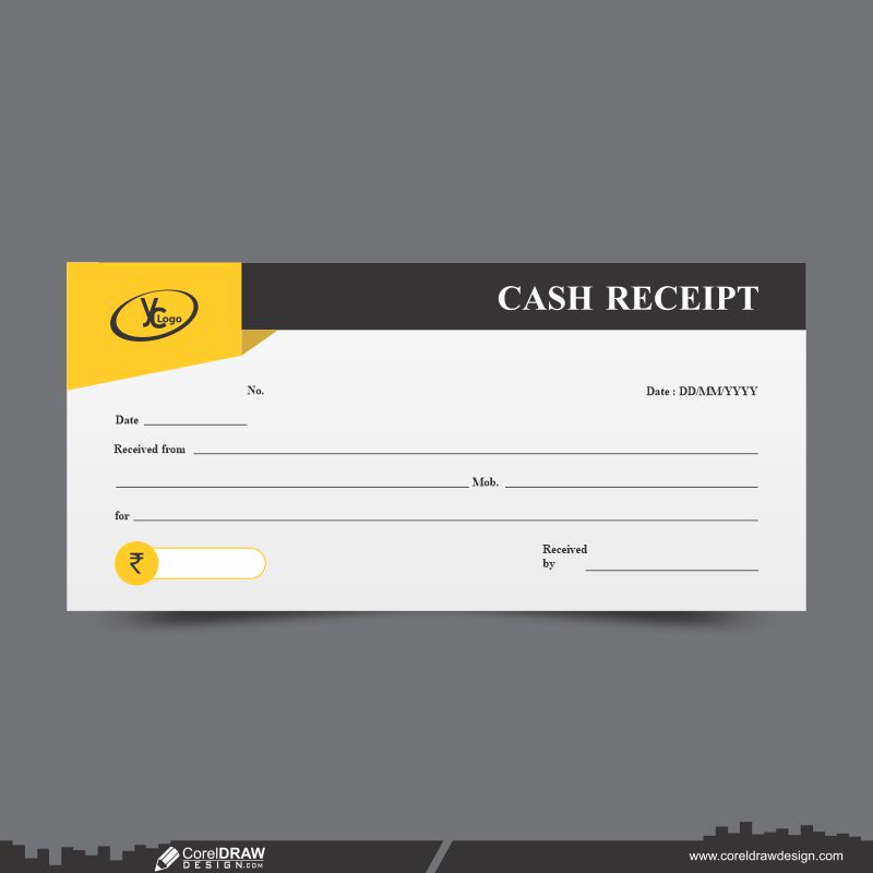 Cash Receipt CDR Design Vector