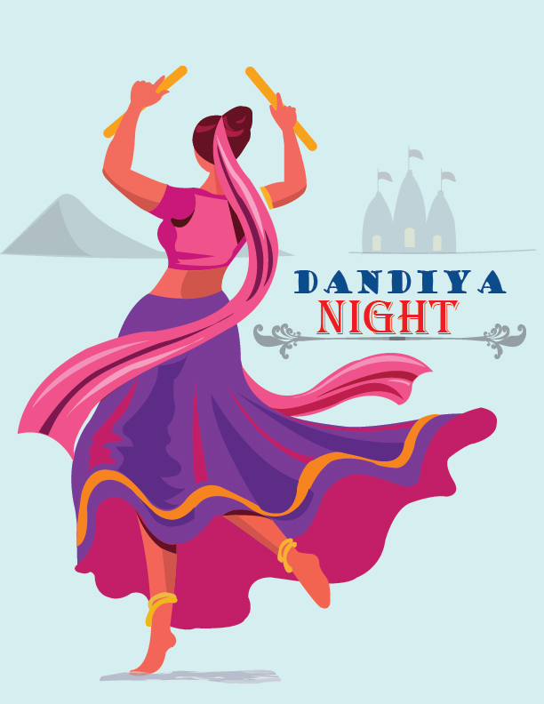 Celebrationl Navratri  Dandiya Festival Poster Illustration Vector Free